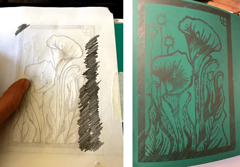 Arum Lily Linoprint - image 3 - student project