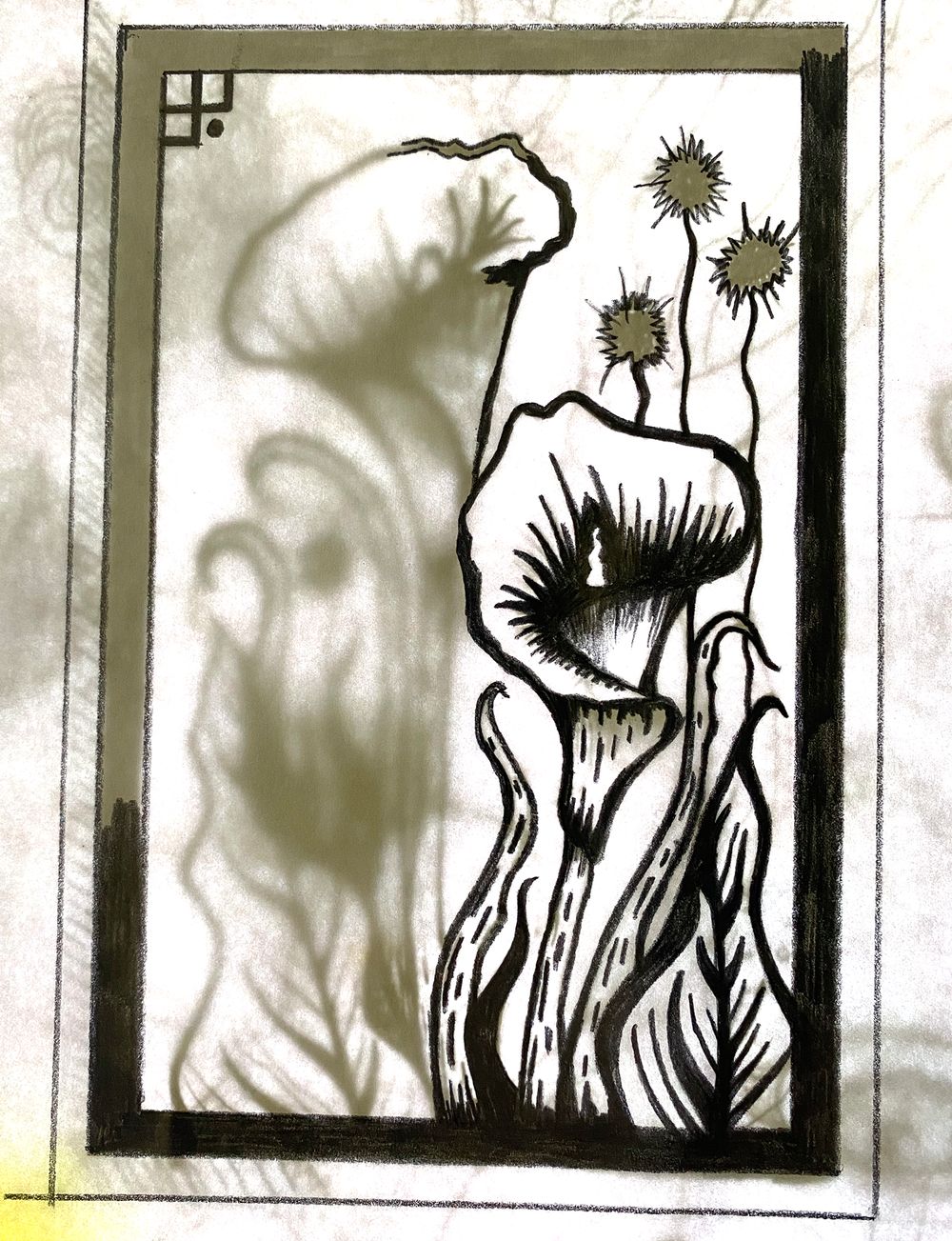 Arum Lily Linoprint - image 2 - student project