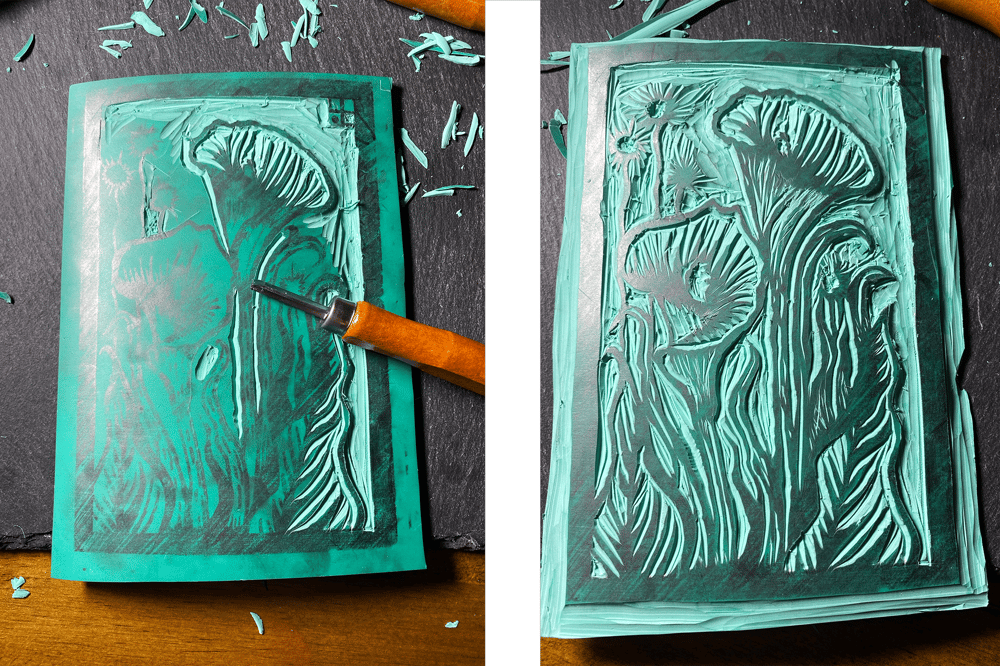 Arum Lily Linoprint - image 4 - student project