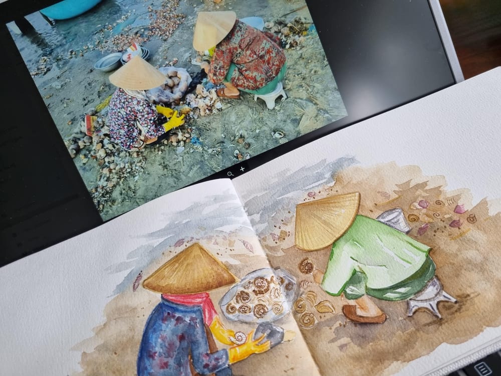 Travel Sketches Mui Ne and Vallon Pont D'Arc - image 1 - student project