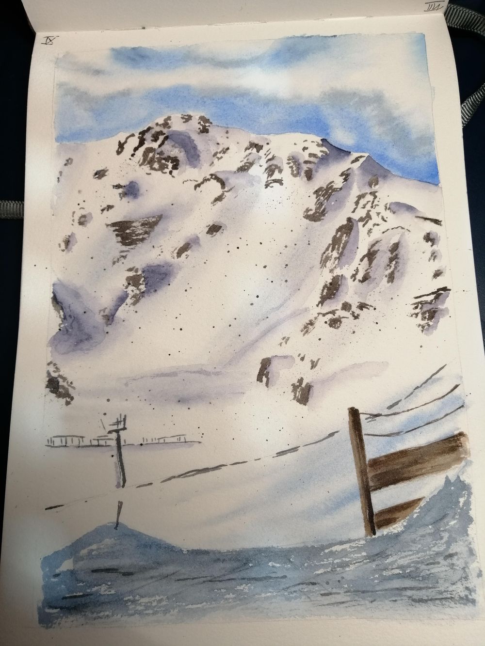 Watercolour mountain - image 1 - student project