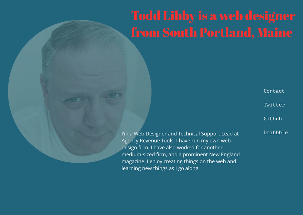 One-page Web page - Typography Exercise - image 1 - student project