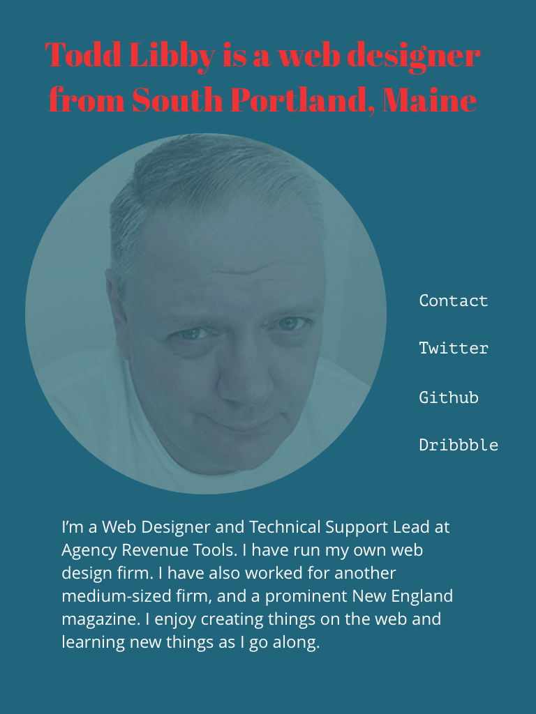 One-page Web page - Typography Exercise - image 2 - student project