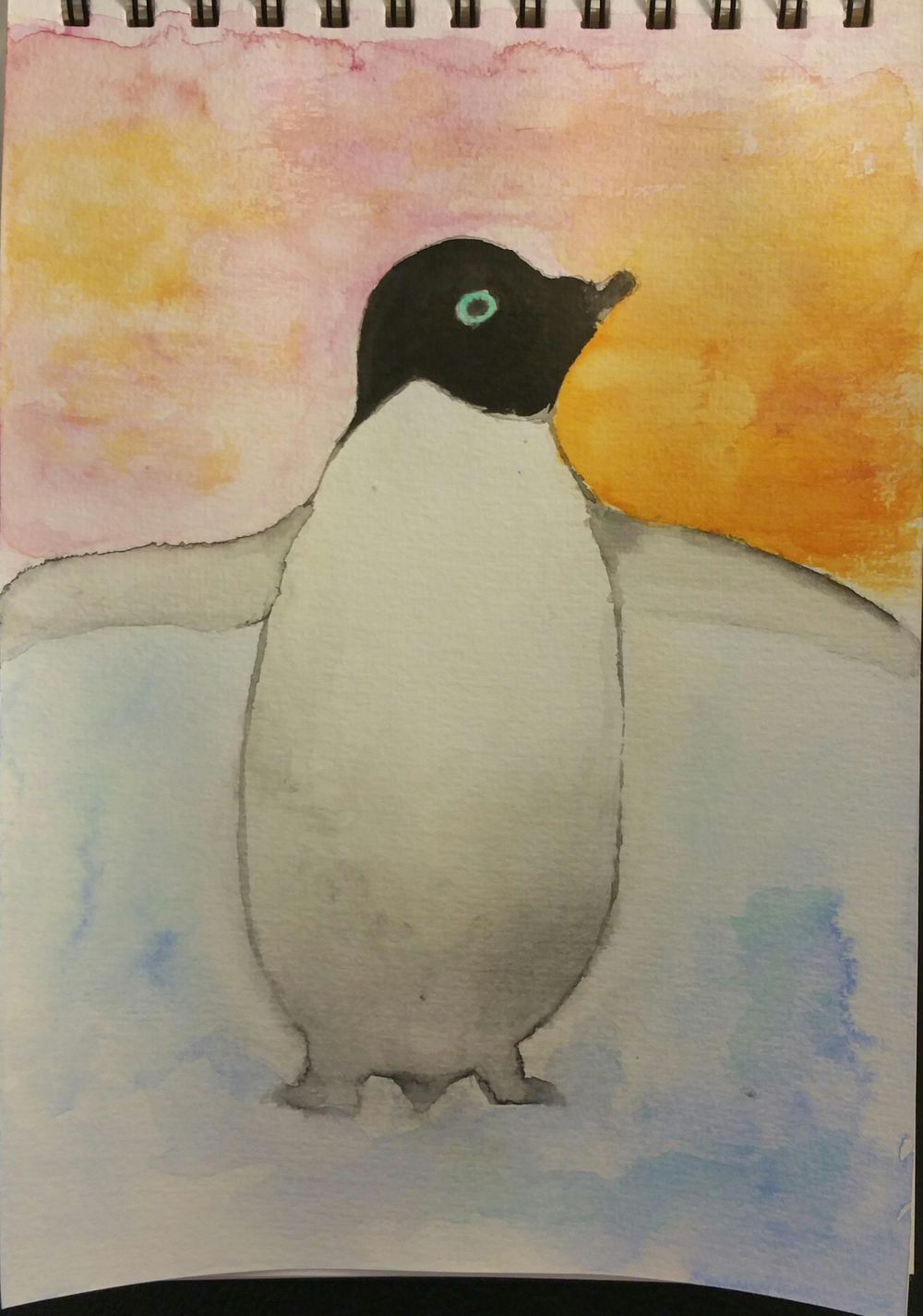 Watercolor penguin - image 2 - student project
