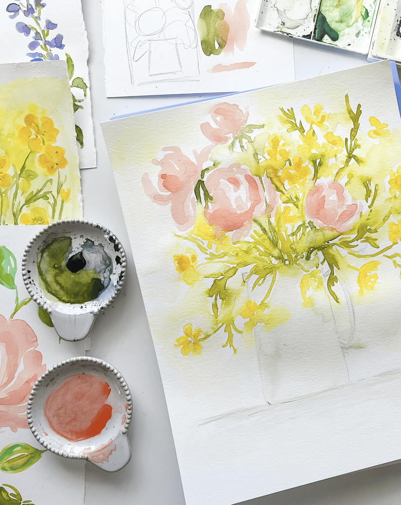 Exploring Watercolor ~ Garden Bouquet - image 4 - student project