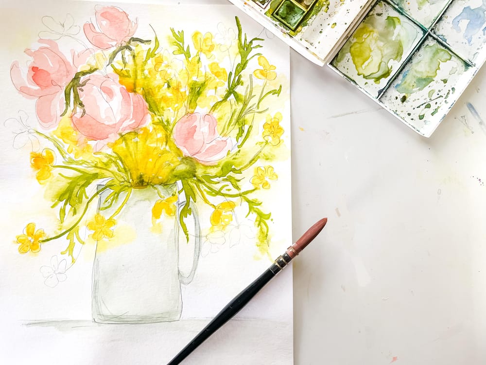 Exploring Watercolor ~ Garden Bouquet - image 1 - student project