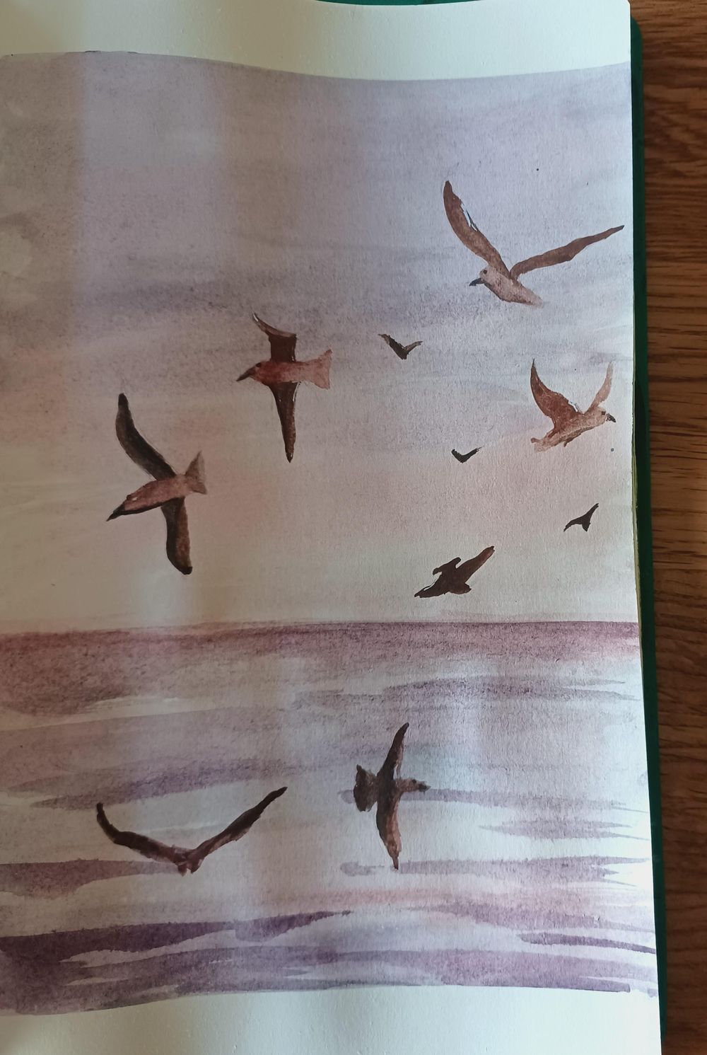 morning seascape with seagulls - image 1 - student project