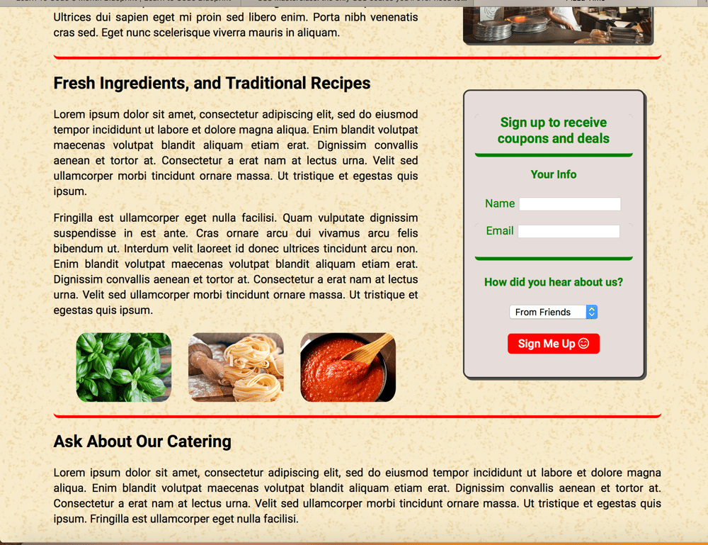 FlexBox Project - Pizza Time - image 2 - student project