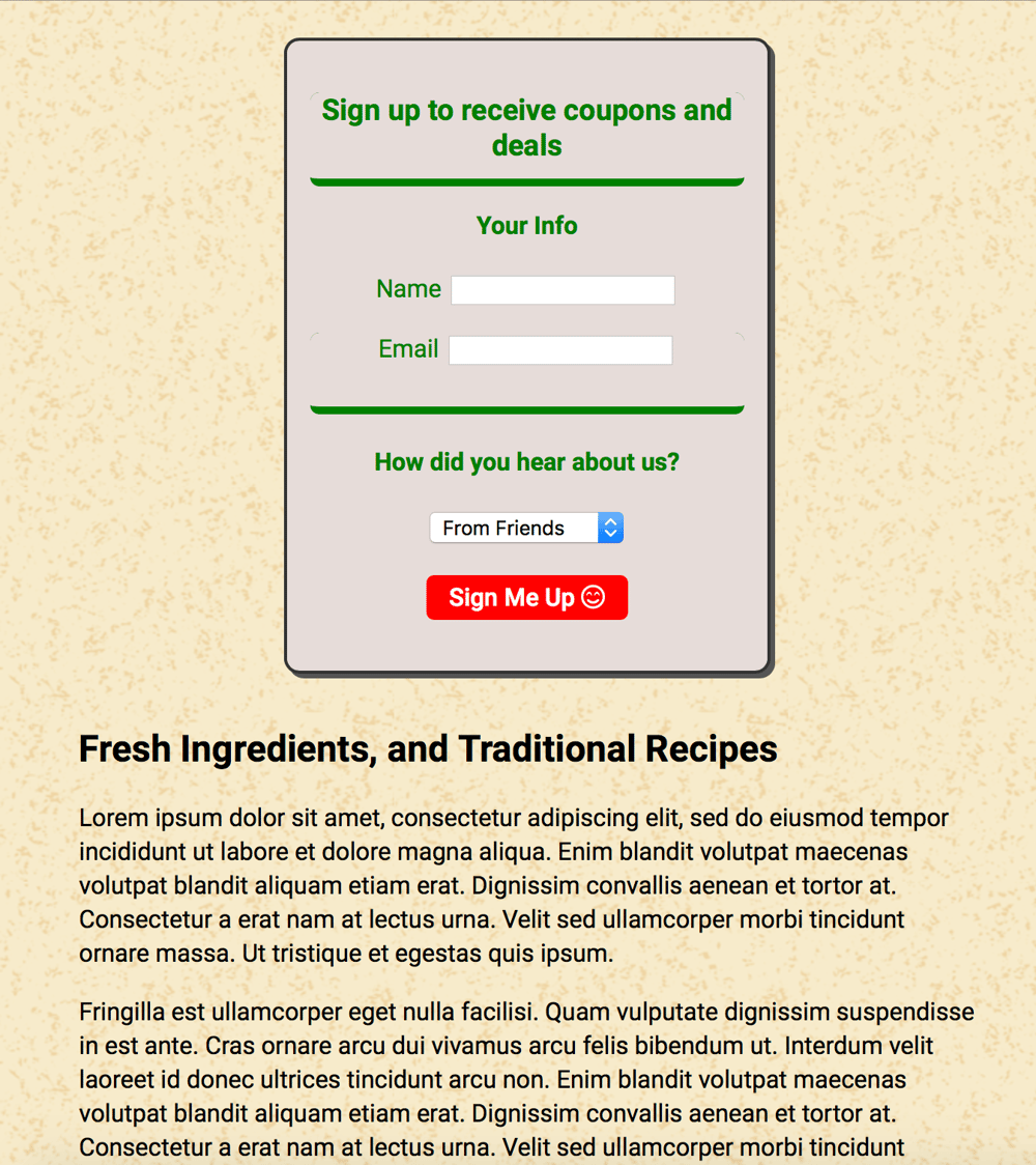 FlexBox Project - Pizza Time - image 7 - student project