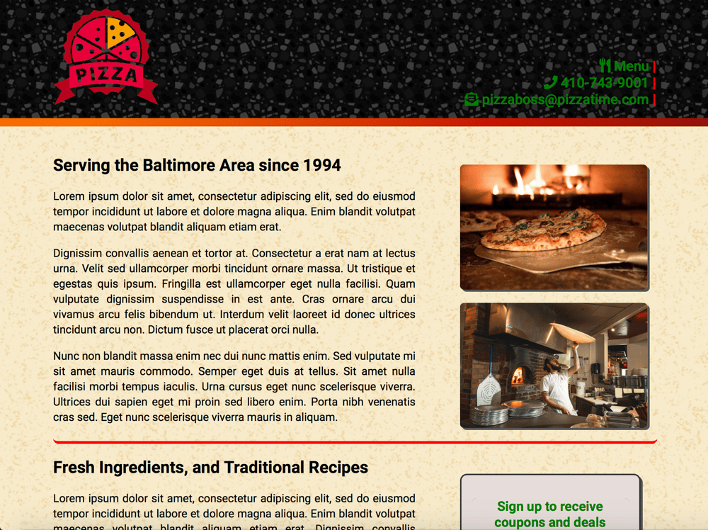 FlexBox Project - Pizza Time - image 1 - student project