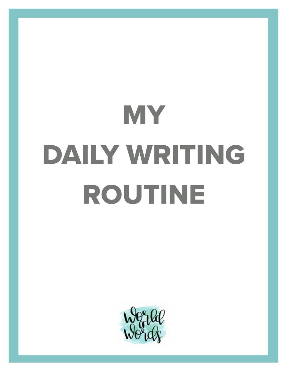 Writing routine - image 1 - student project
