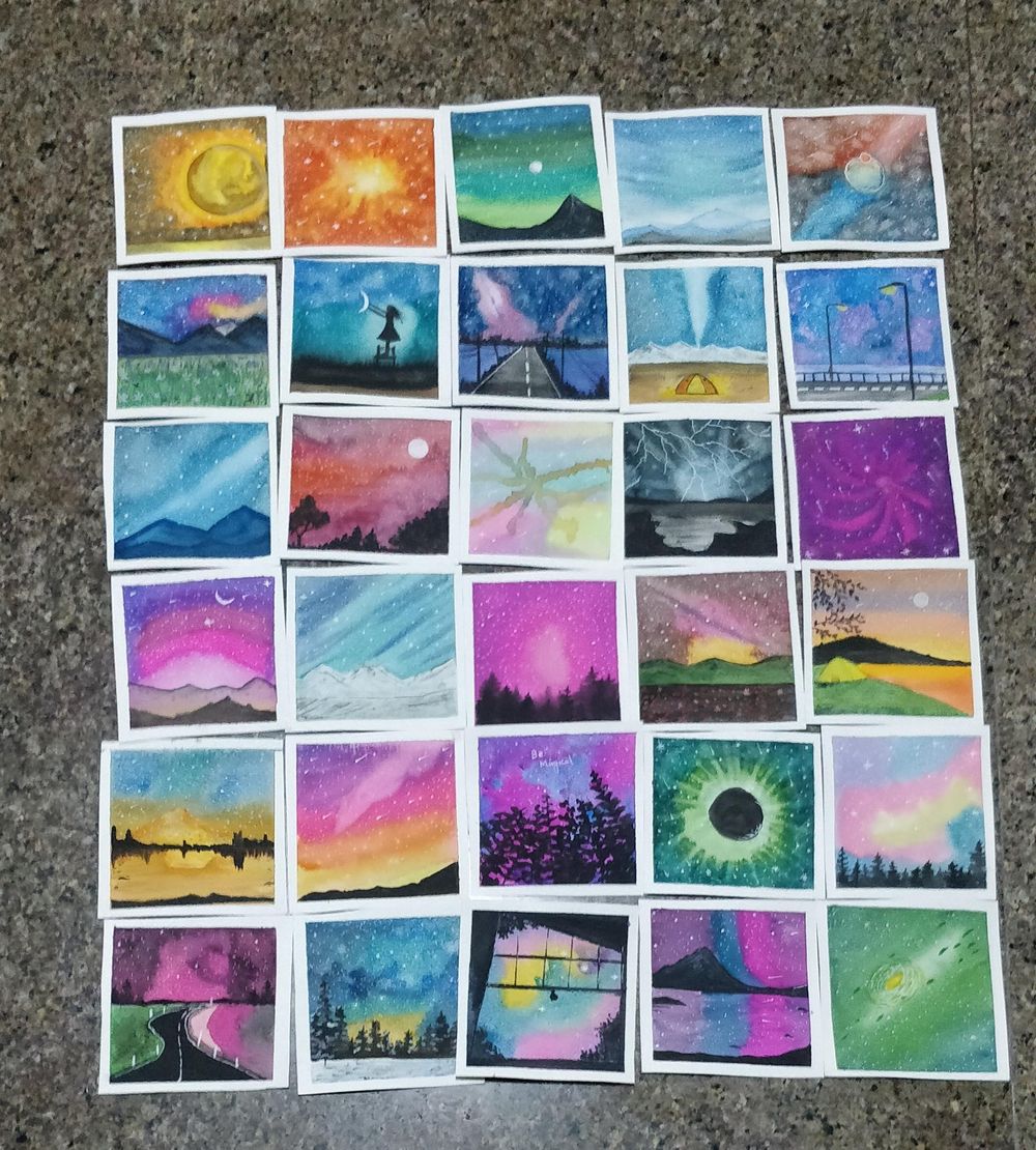 30 days watercolor galaxy - image 1 - student project
