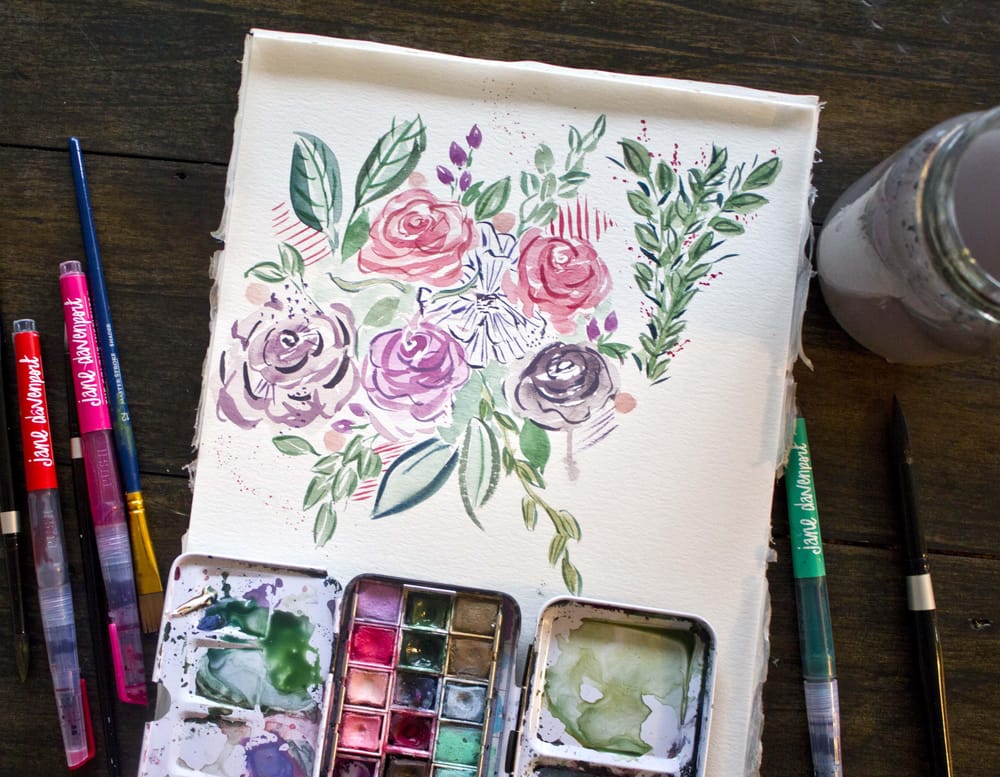My expressive illustrative floral practice bouqet - image 1 - student project