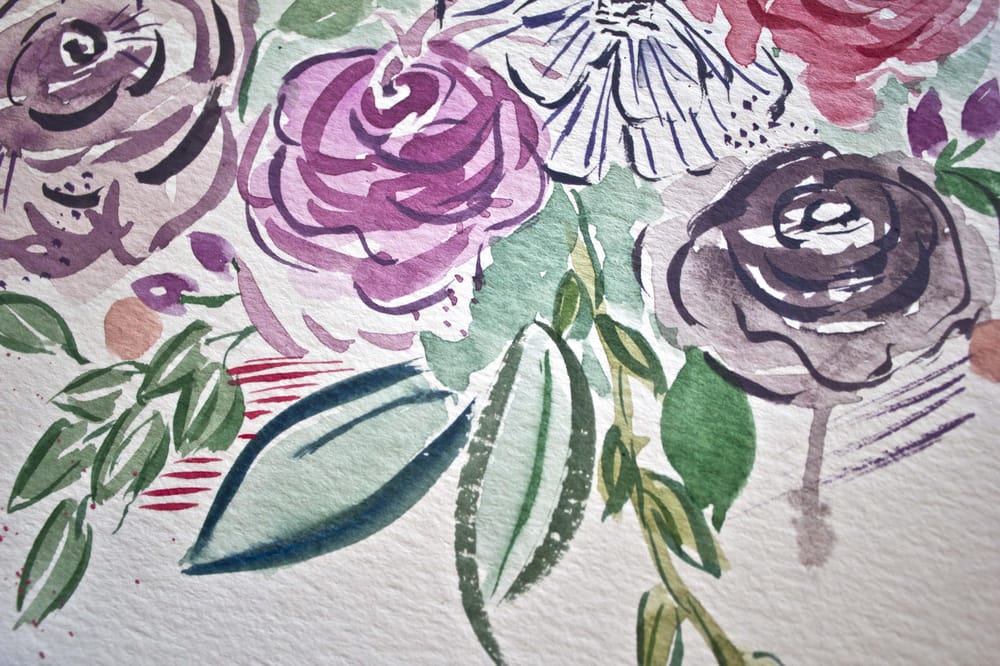My expressive illustrative floral practice bouqet - image 3 - student project