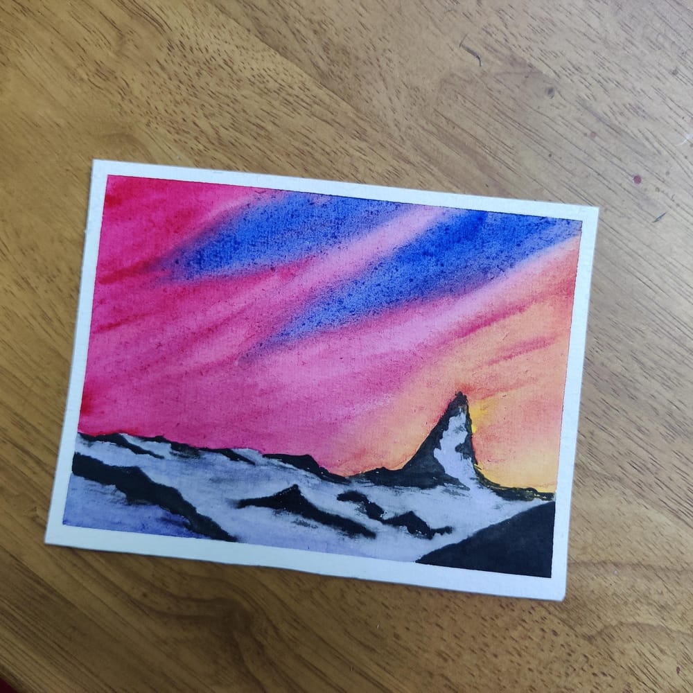 Winter sunset paintings - image 4 - student project