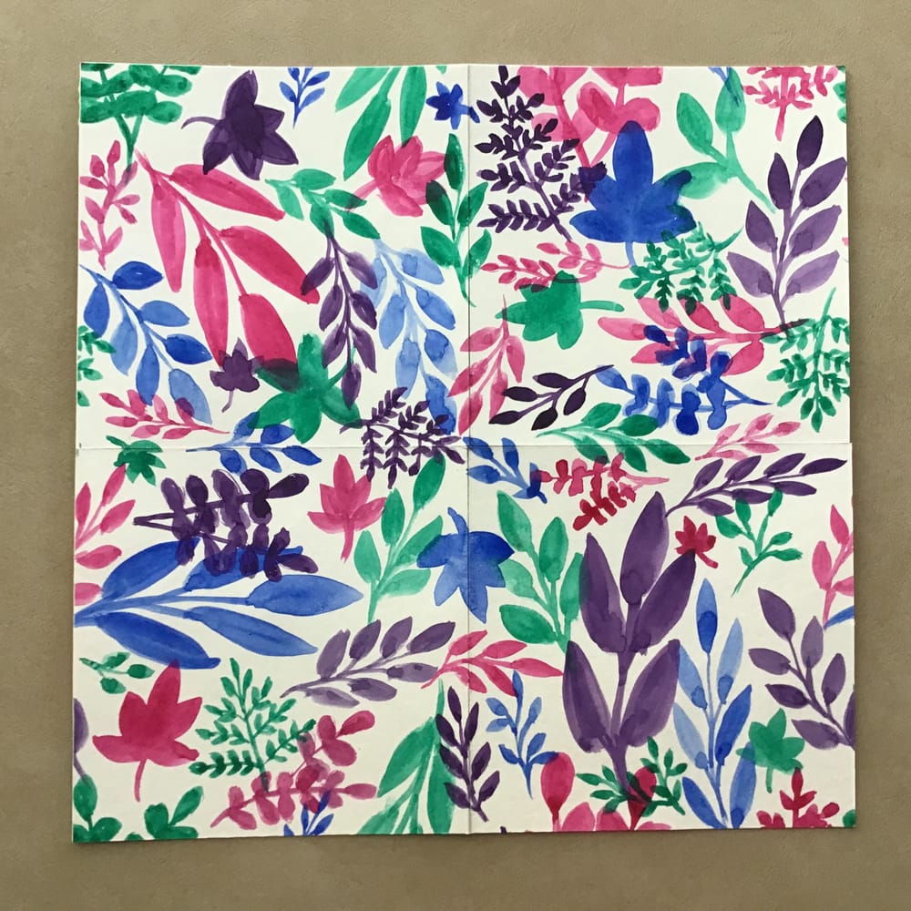 Watercolor Leaves Pattern - image 1 - student project