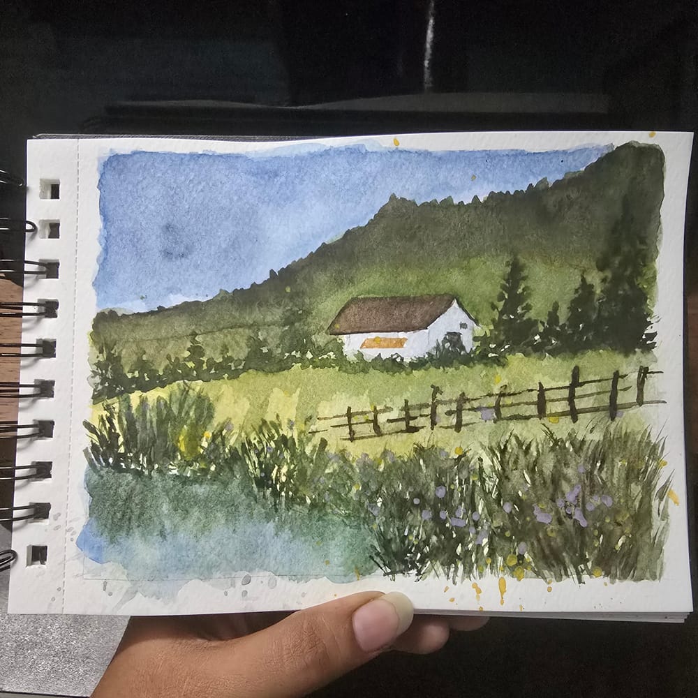 Watercolor study in sketchbook - image 2 - student project