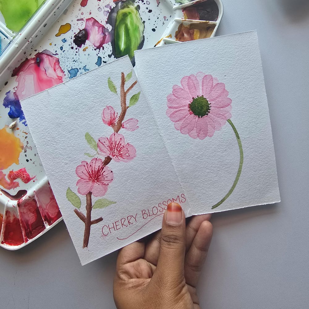 Watercolor flowers - image 3 - student project