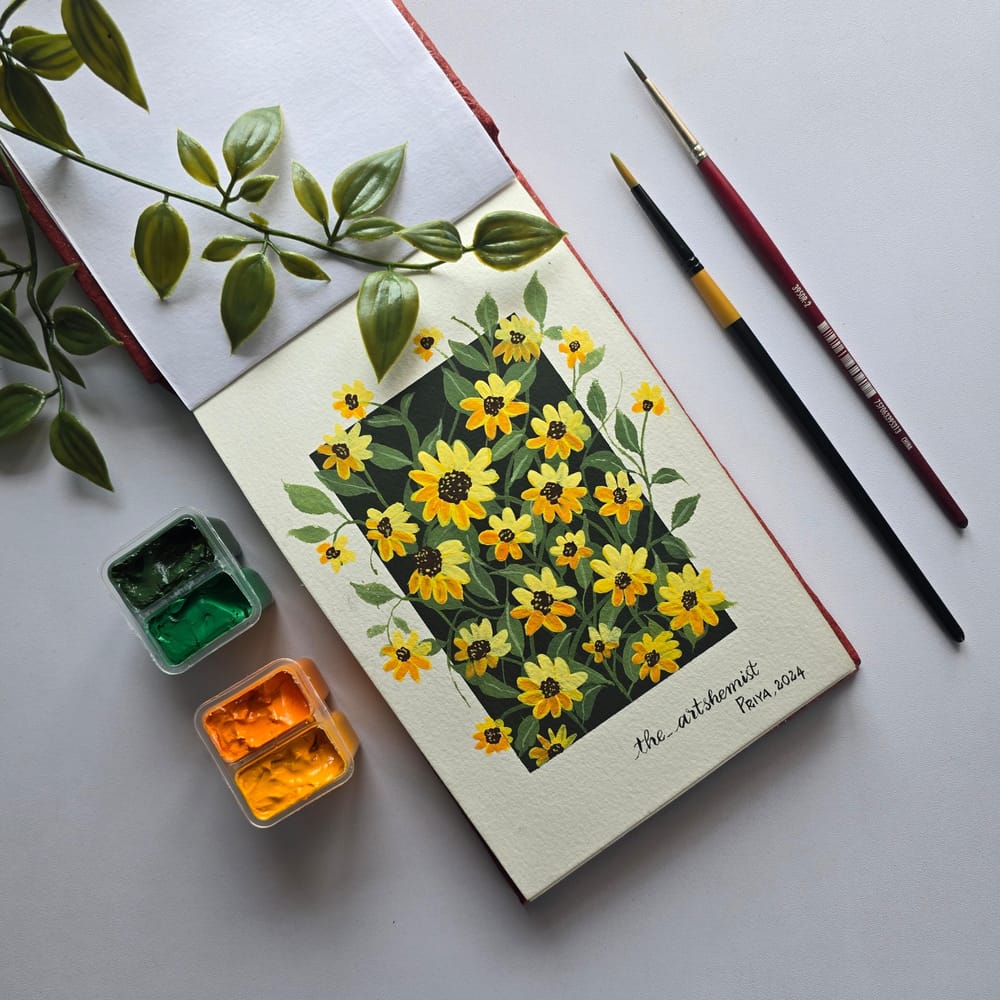 Gouache floral - image 2 - student project