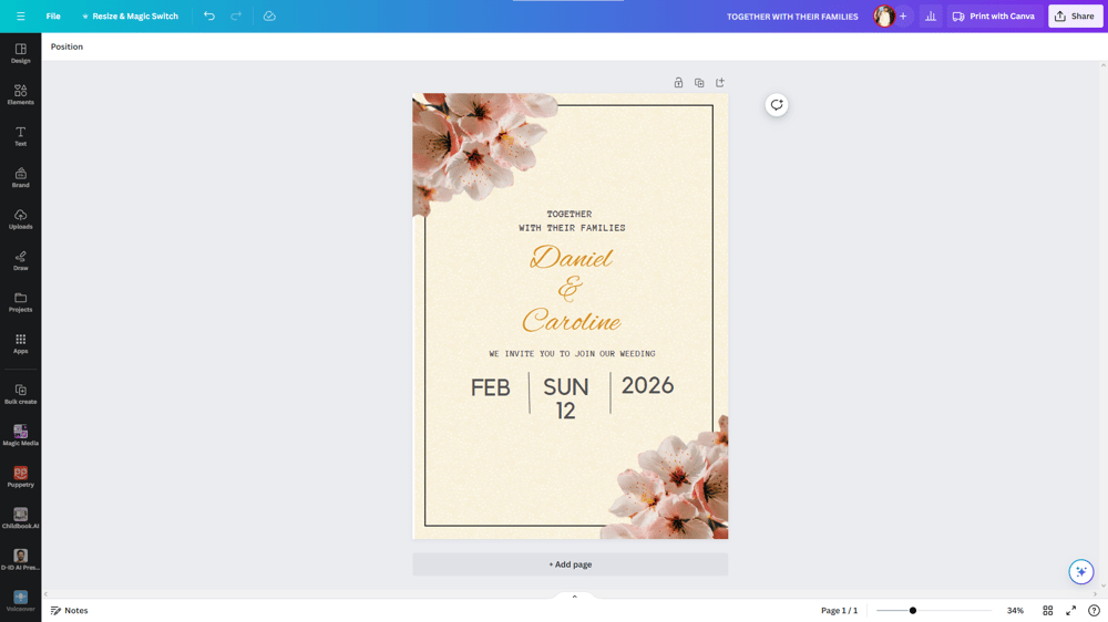 Beautiful Wedding Card - image 5 - student project