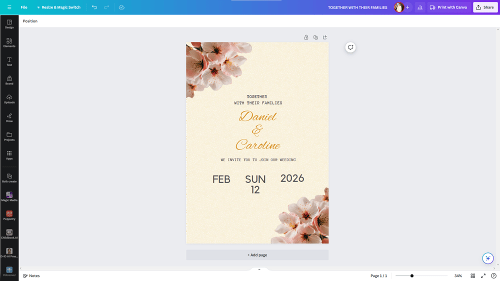 Beautiful Wedding Card - image 4 - student project