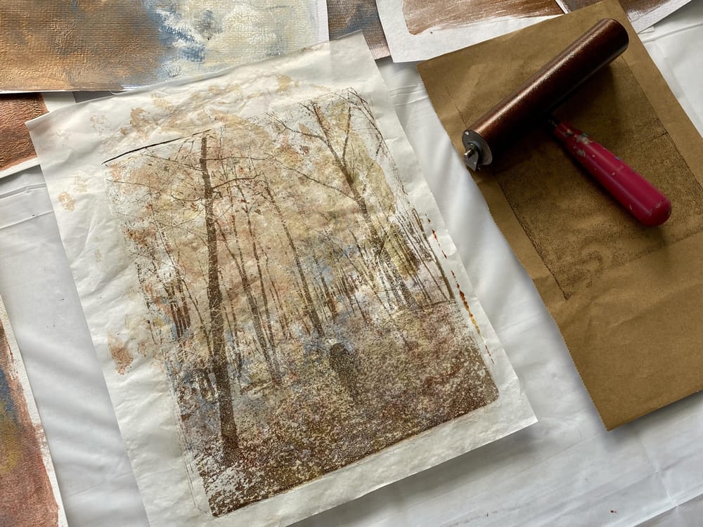 Gelli Printing Atmospheric Backgrounds - image 4 - student project