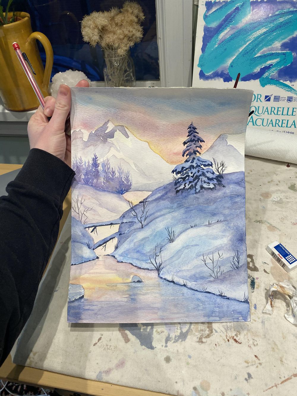Sunset wintery landscape - image 2 - student project