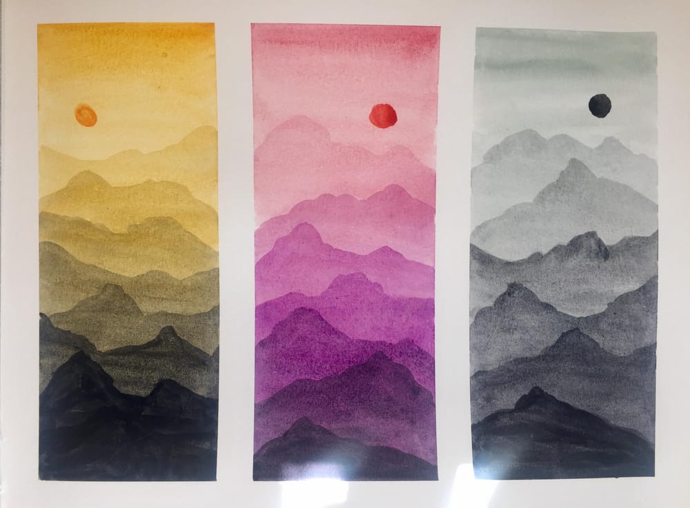 Layered Mountain Trio - image 2 - student project
