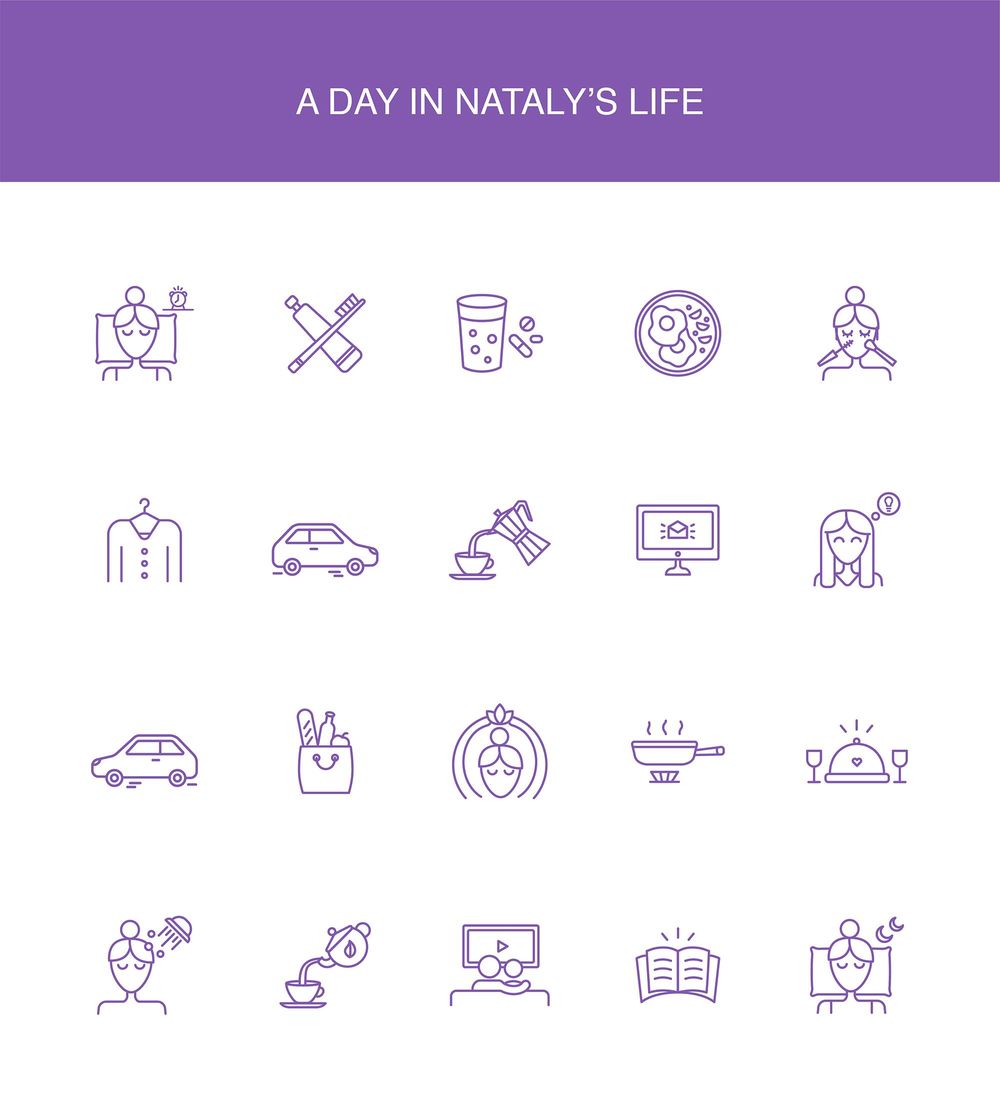 A day in Nataly's life icons - image 1 - student project