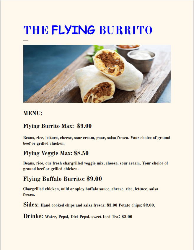 The Flying Burrito Skillshare Student Project