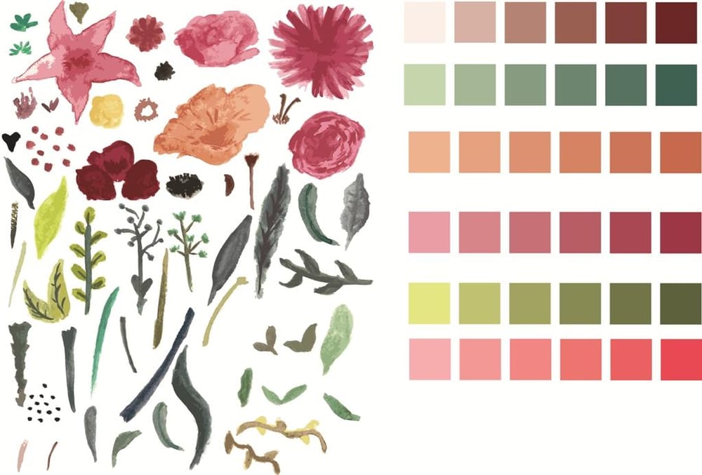 Watercolor pattern - image 1 - student project