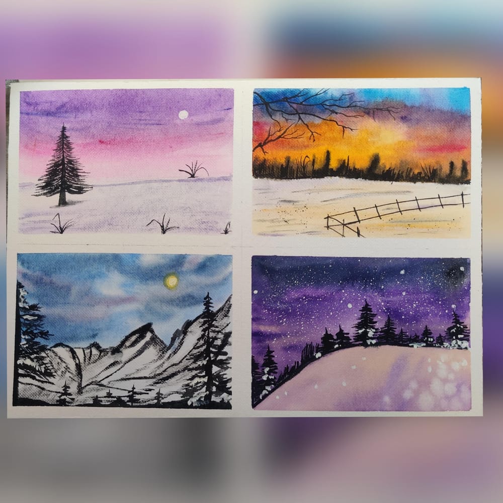 25 Day's of Cozy Winter Landscapes with Watercolor - image 1 - student project