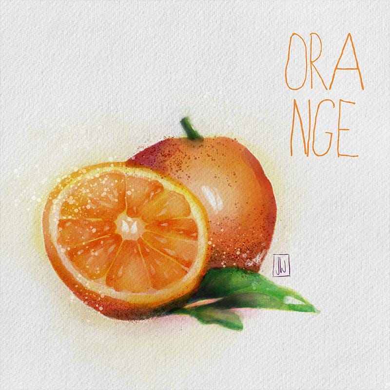 Digital Watercolor Orange - image 2 - student project
