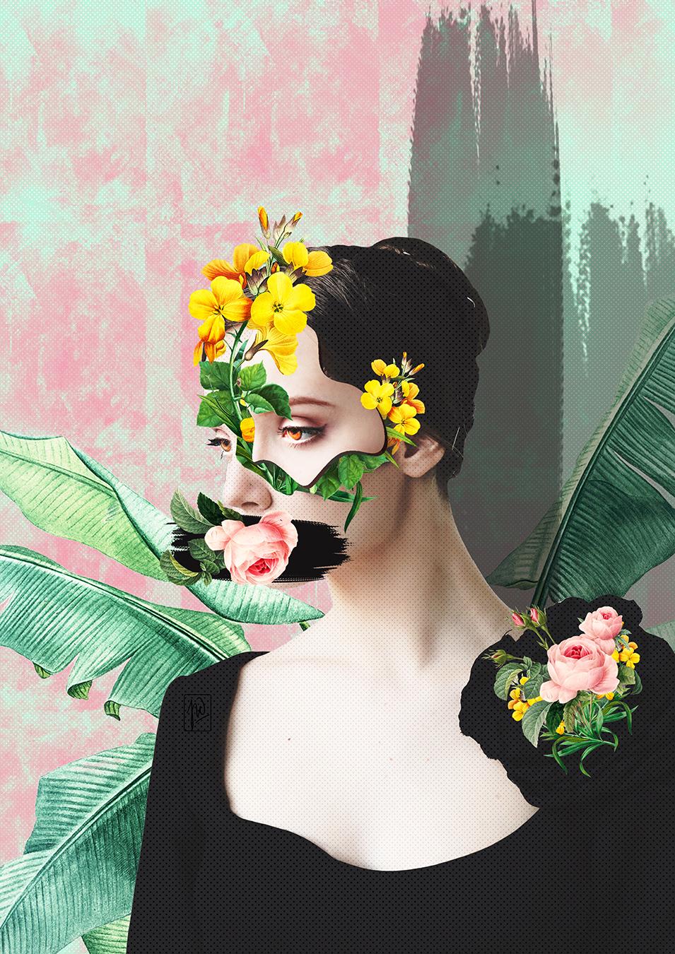 Floral Collage Portraits - image 3 - student project