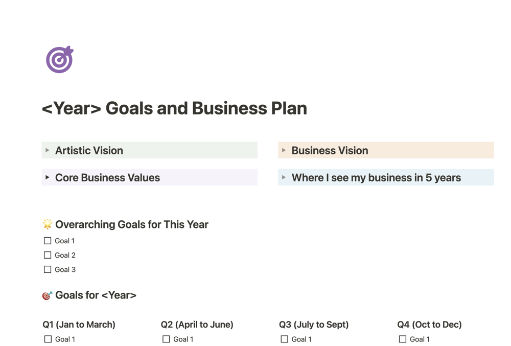 My Year Planning Dashboard - SAMPLE PROJECT - image 1 - student project