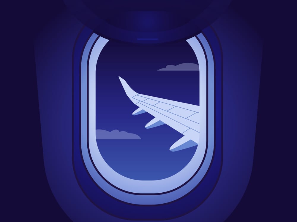 Nighttime airplane window - image 2 - student project