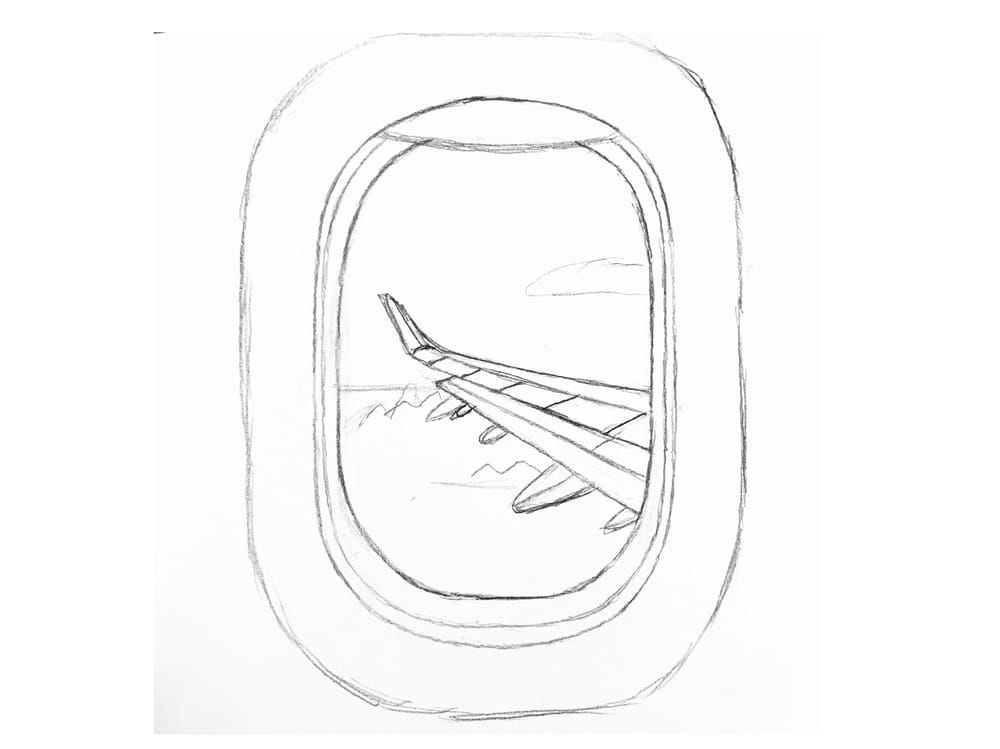 Nighttime airplane window - image 1 - student project