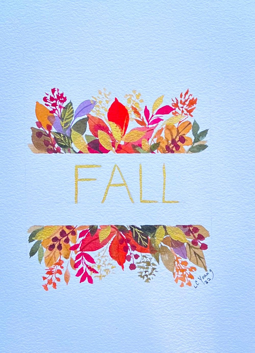 Autumn Watercolor with Gold Accents - image 5 - student project
