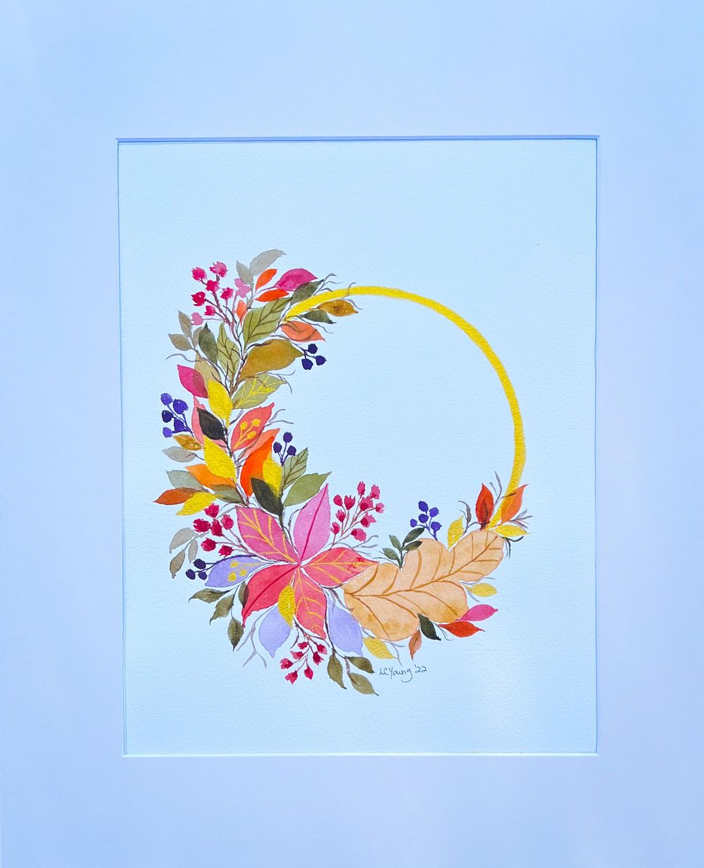 Autumn Watercolor with Gold Accents - image 4 - student project