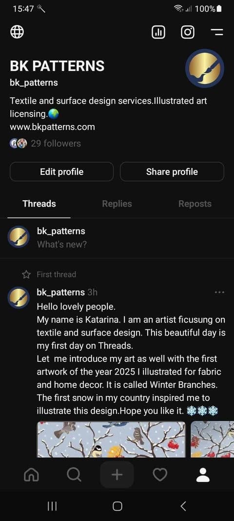 My Threads account - image 1 - student project