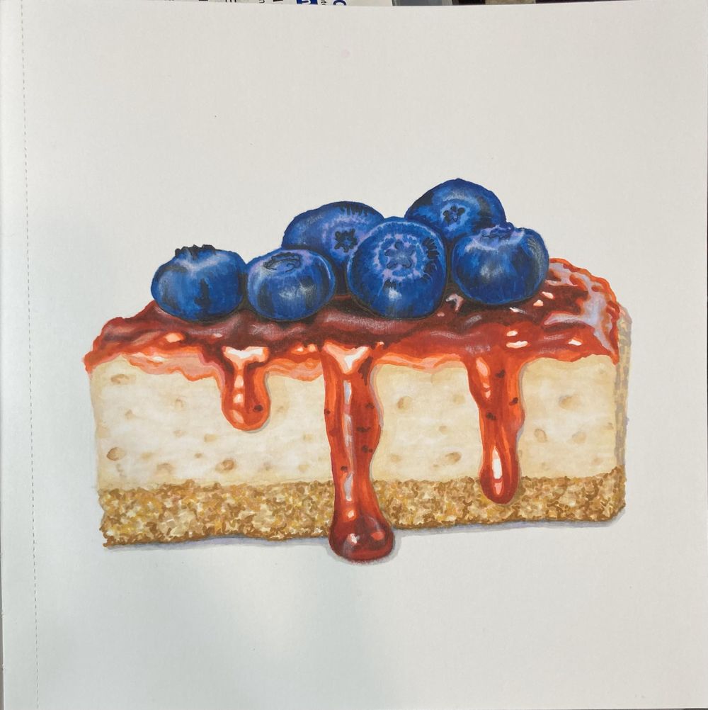Cheesecake with Sauce and Blueberries - image 1 - student project