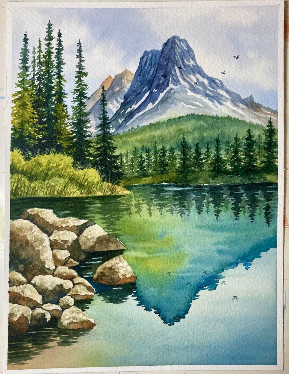 Mountain Landscape with Reflections - image 1 - student project