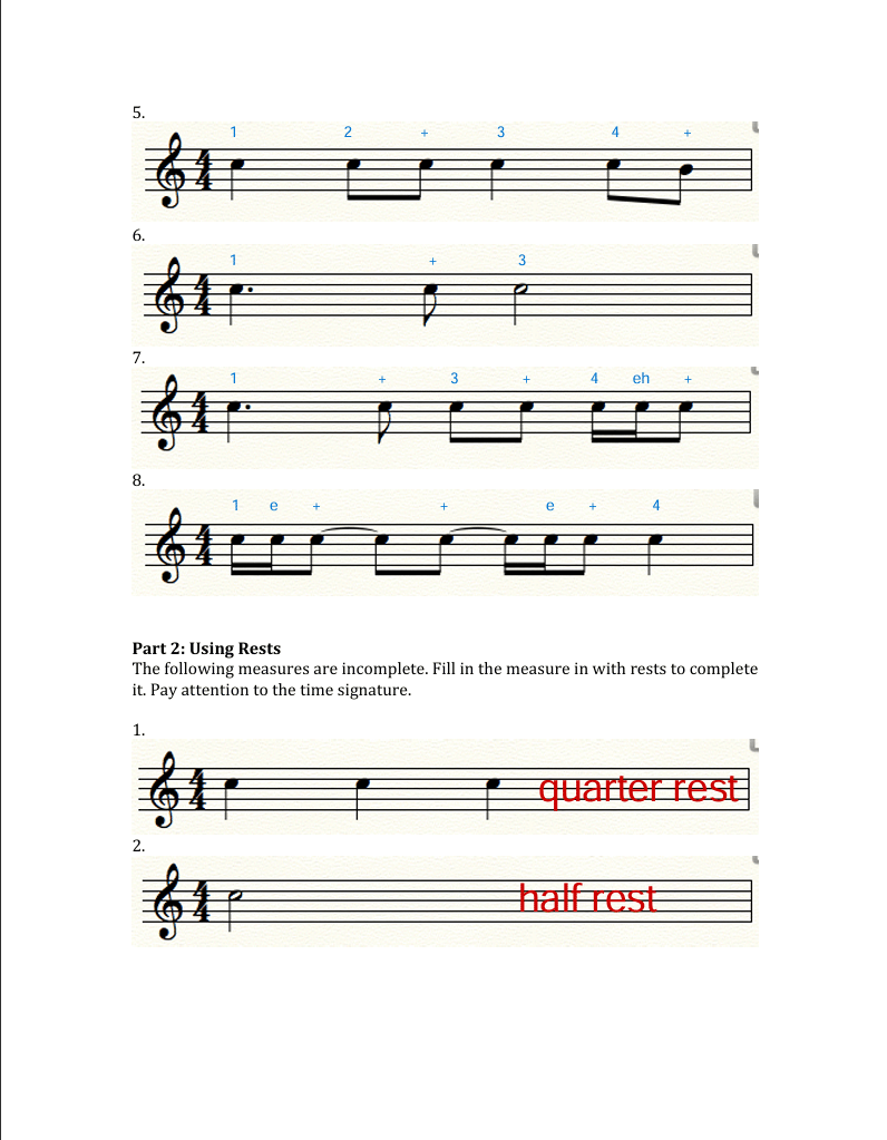 Music Theory - Worksheets and Project files - image 2 - student project