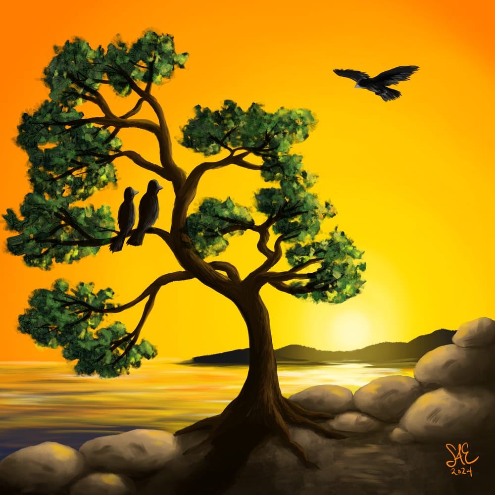 Duplo Class Project - Tree and Birds at Sunset - image 1 - student project