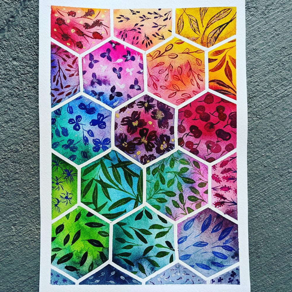 Watercolor Patterns and Holiday Cards - image 3 - student project
