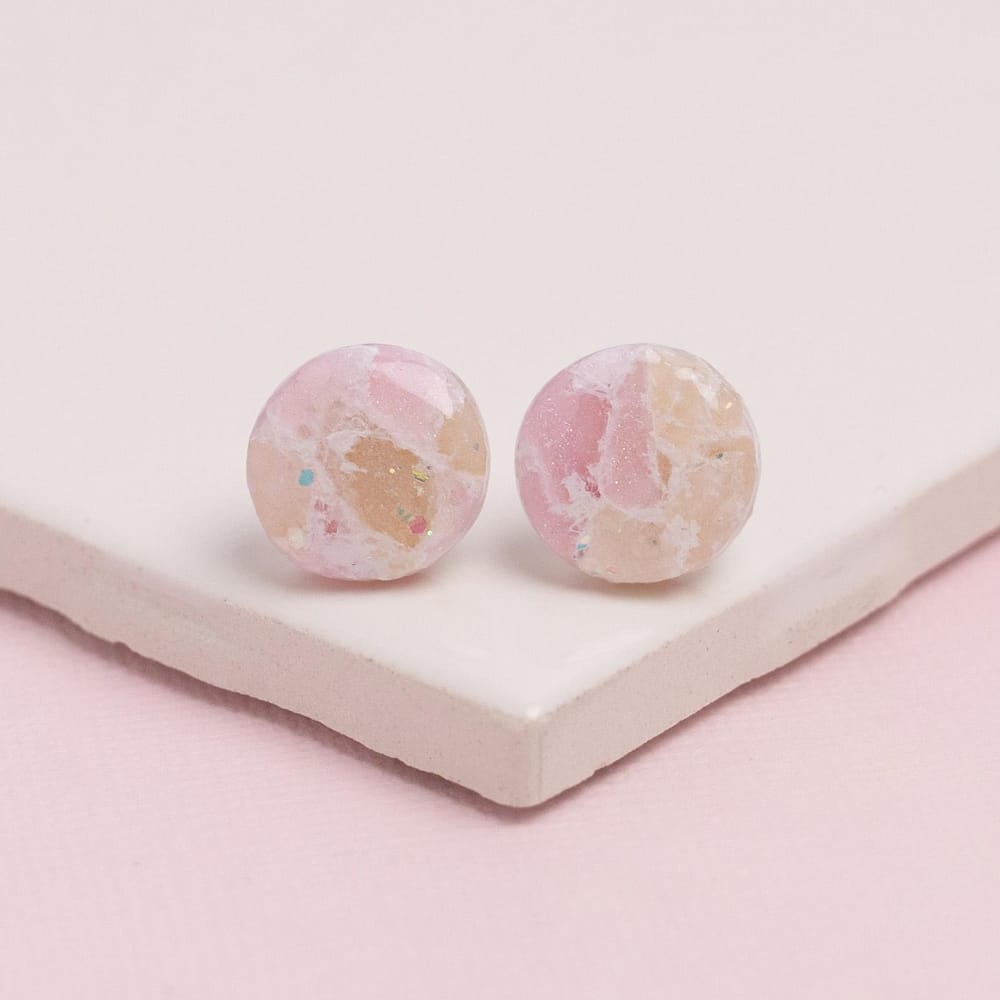 My Marbled Earrings - image 2 - student project