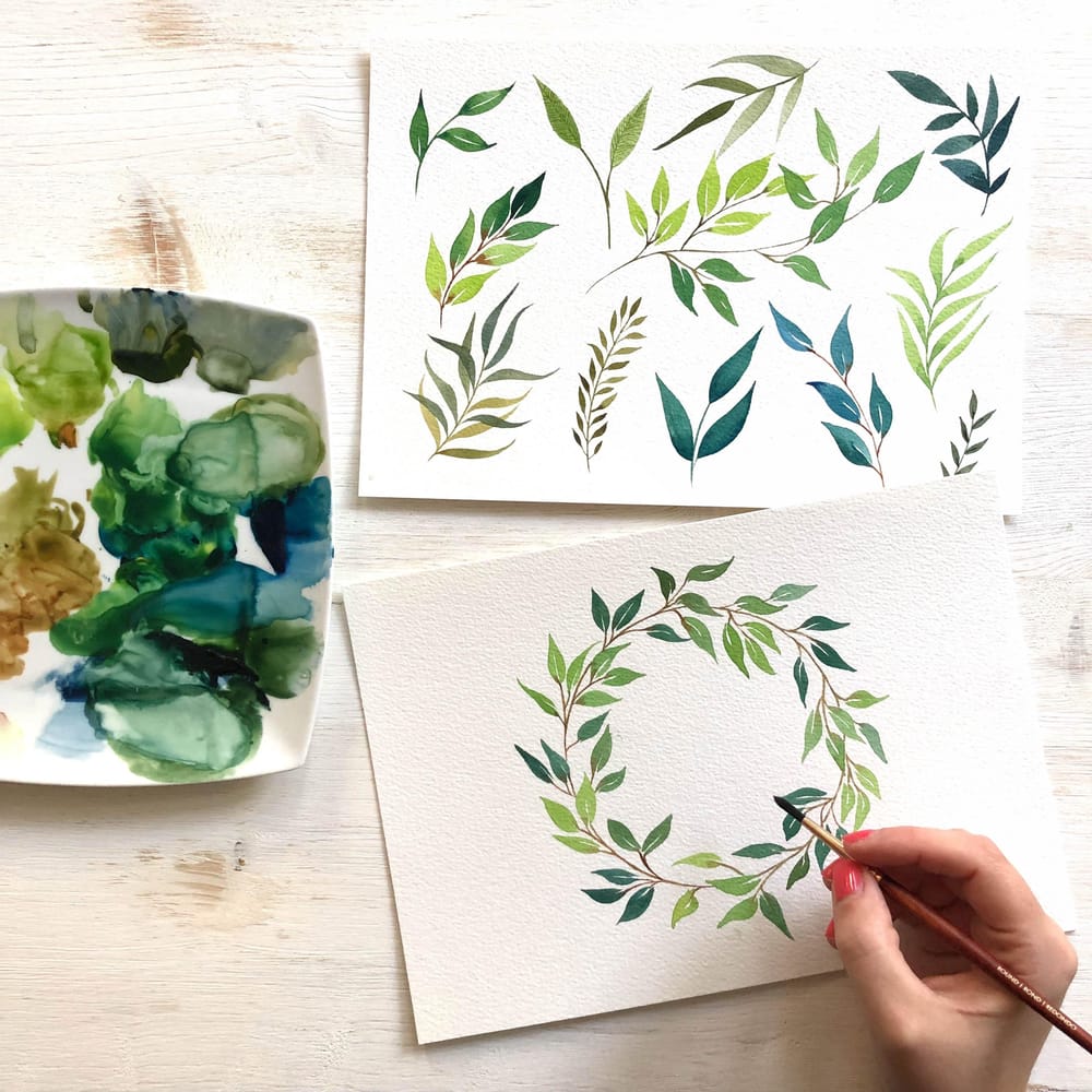 Watercolour Greenery: Basic Leaves & Branches - image 2 - student project