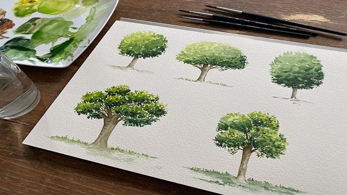 Watercolour Trees - image 1 - student project