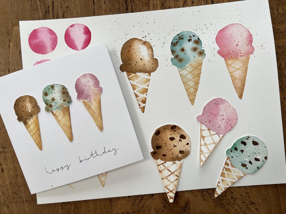 Watercolour Styles: Ice Cream Painted in 3 Ways - image 2 - student project