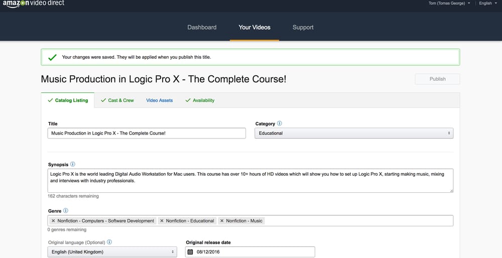 Amazon Prime Publishing with Video Direct - Signing up for AVD! - image 1 - student project